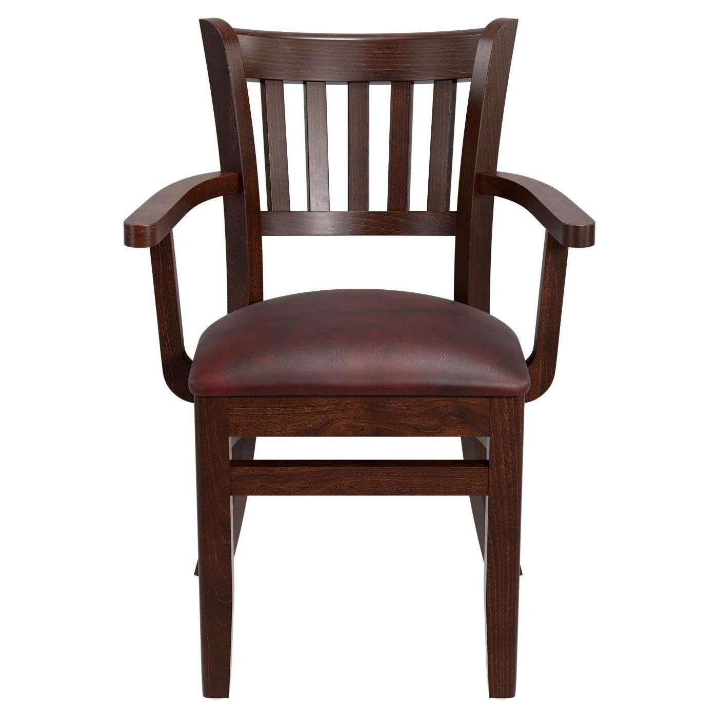 Vertical Slat Wood Restaurant Chair with Arms19e935a32de3048a6
