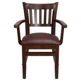 Vertical Slat Wood Restaurant Chair with Arms19e935a32de3048a6