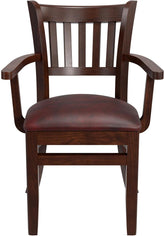 Vertical Slat Wood Restaurant Chair with Arms19e935a32de3048a6
