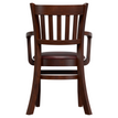 Vertical Slat Wood Restaurant Chair with Arms19e935a32de533d4d3