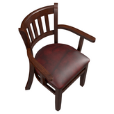 Vertical Slat Wood Restaurant Chair with Arms19e935a32de372181d