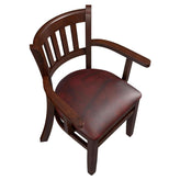 Vertical Slat Wood Restaurant Chair with Arms19e935a32de372181d