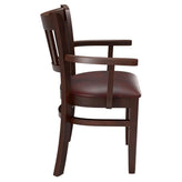 Vertical Slat Wood Restaurant Chair with Arms19e935a32de34af9f1