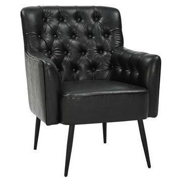 Harrison Tufted Metal Arm Chair with Upholstered Seat and Back