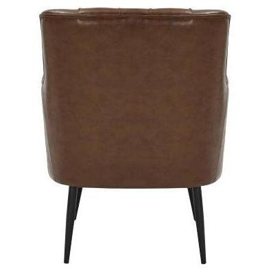 Harrison Tufted Metal Arm Chair with Upholstered Seat and Back
