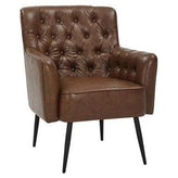 Harrison Tufted Metal Arm Chair with Upholstered Seat and Back