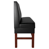 3 Channels Back Restaurant Booth with Extended Wood Legs - Bar Height19f9080a1784b9e532