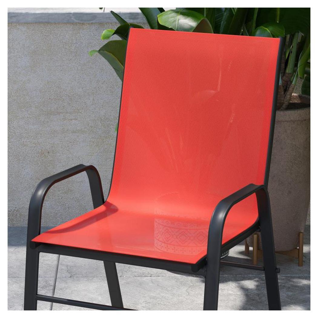 Brazos Series Outdoor Stack Chairs with Flex Comfort Material - Pack o ...
