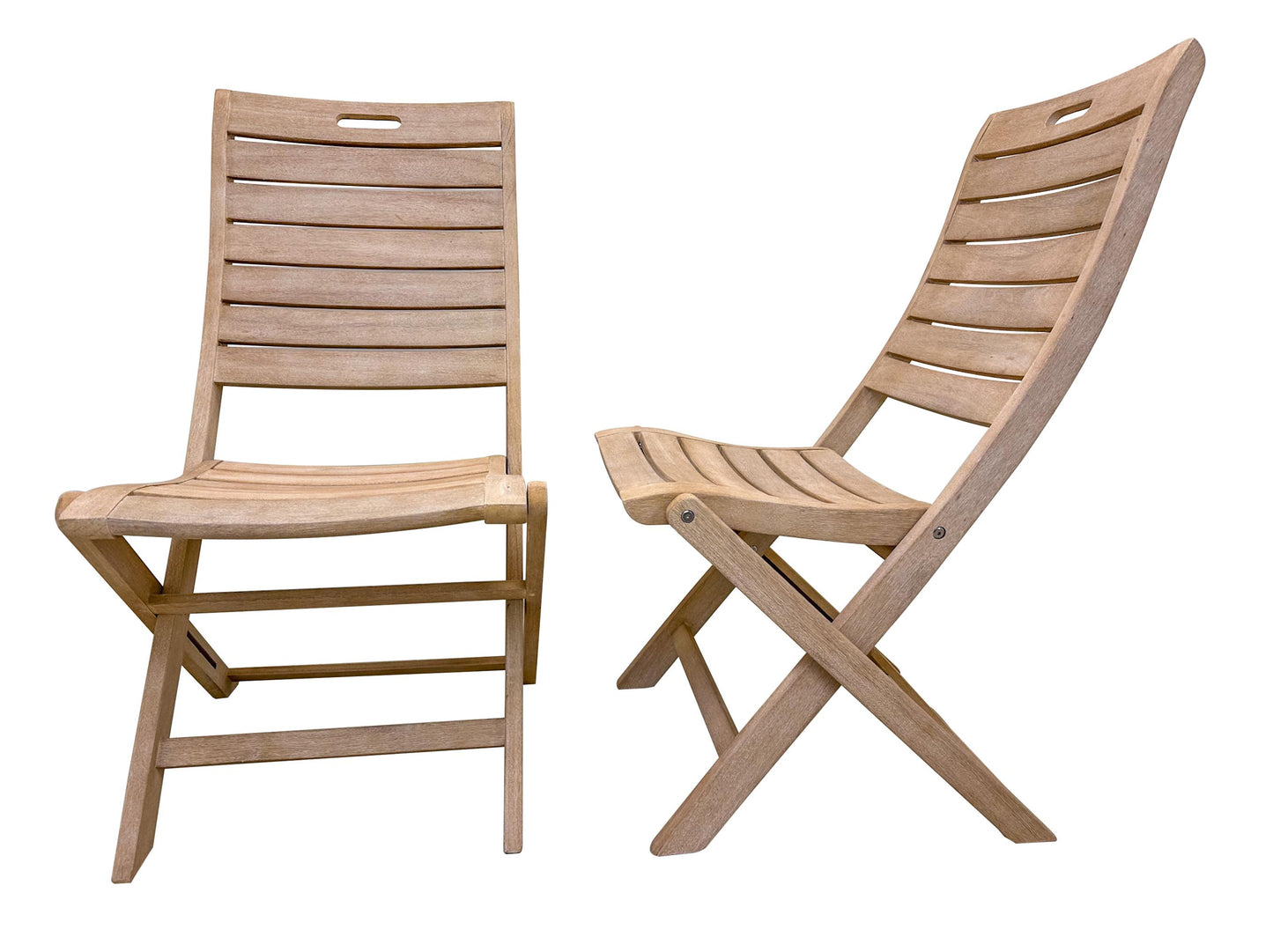 Antique Wash Eucalyptus Outdoor Folding Armless Chair