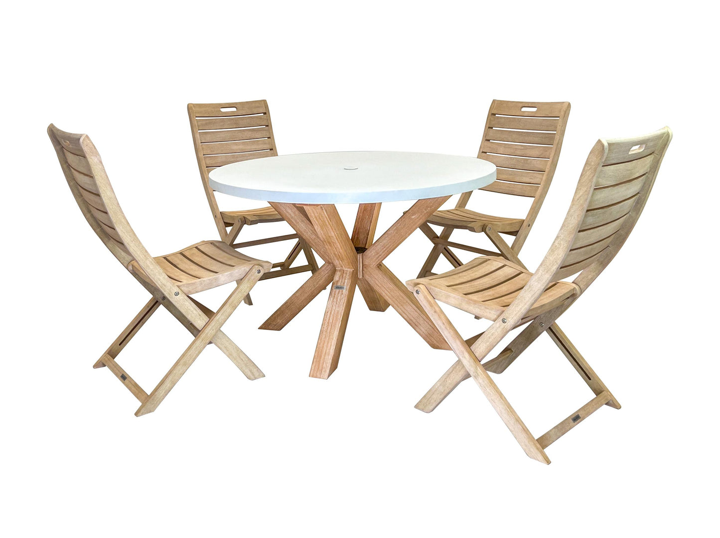 Antique Wash Eucalyptus Outdoor Folding Armless Chair