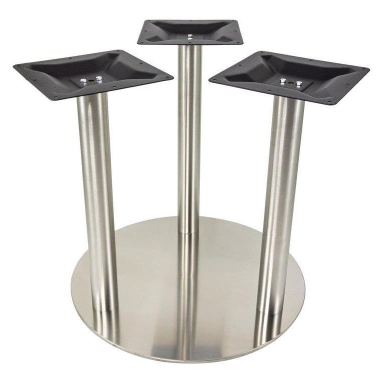 Tri Column Logs Turin Outdoor 29in Round Stainless Steel Tri Column Table Base | Table ...