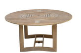 Antique Wash Outdoor Lazy Susan Large Round Dining Table 63" Round