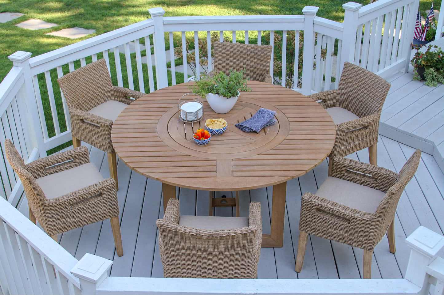 Antique Wash Eucalyptus and Wheat Outdoor Wicker Dining Chair