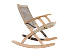 Antique Wash Outdoor Eucalyptus and Wheat Rope Modern Rocking Chair