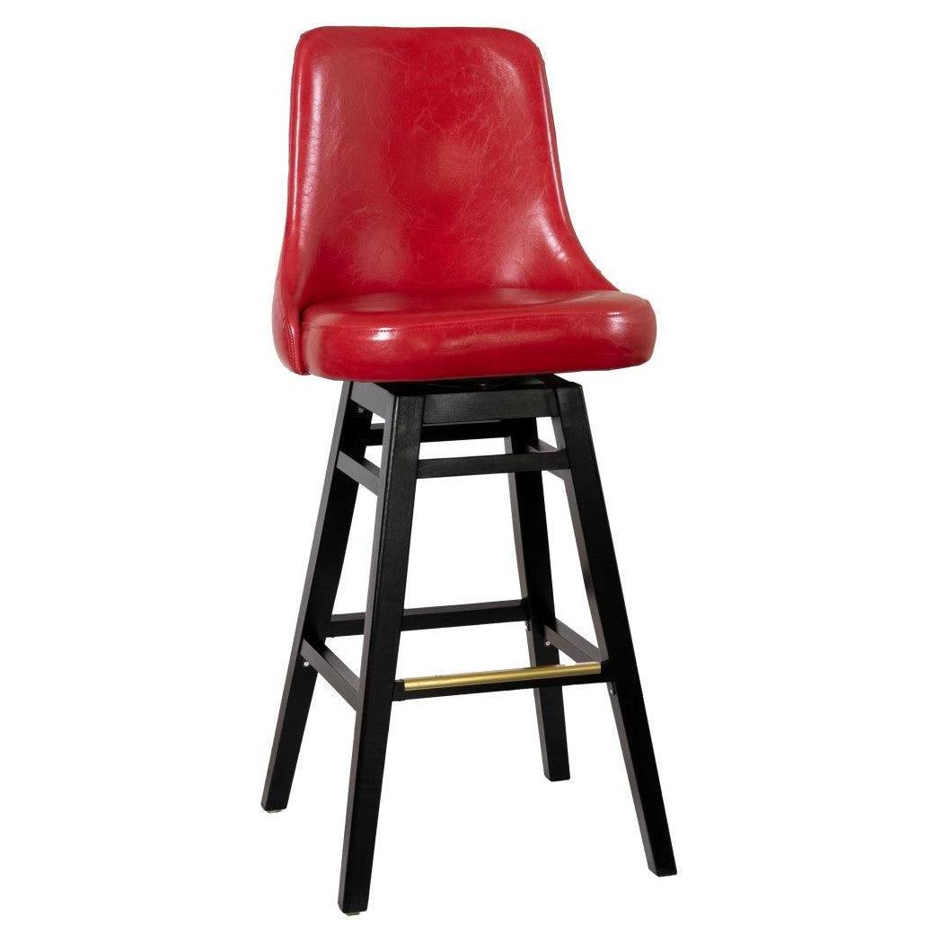 Upholstered Bucket Bar Stool with Craftsman Style Swivel Bar Stool