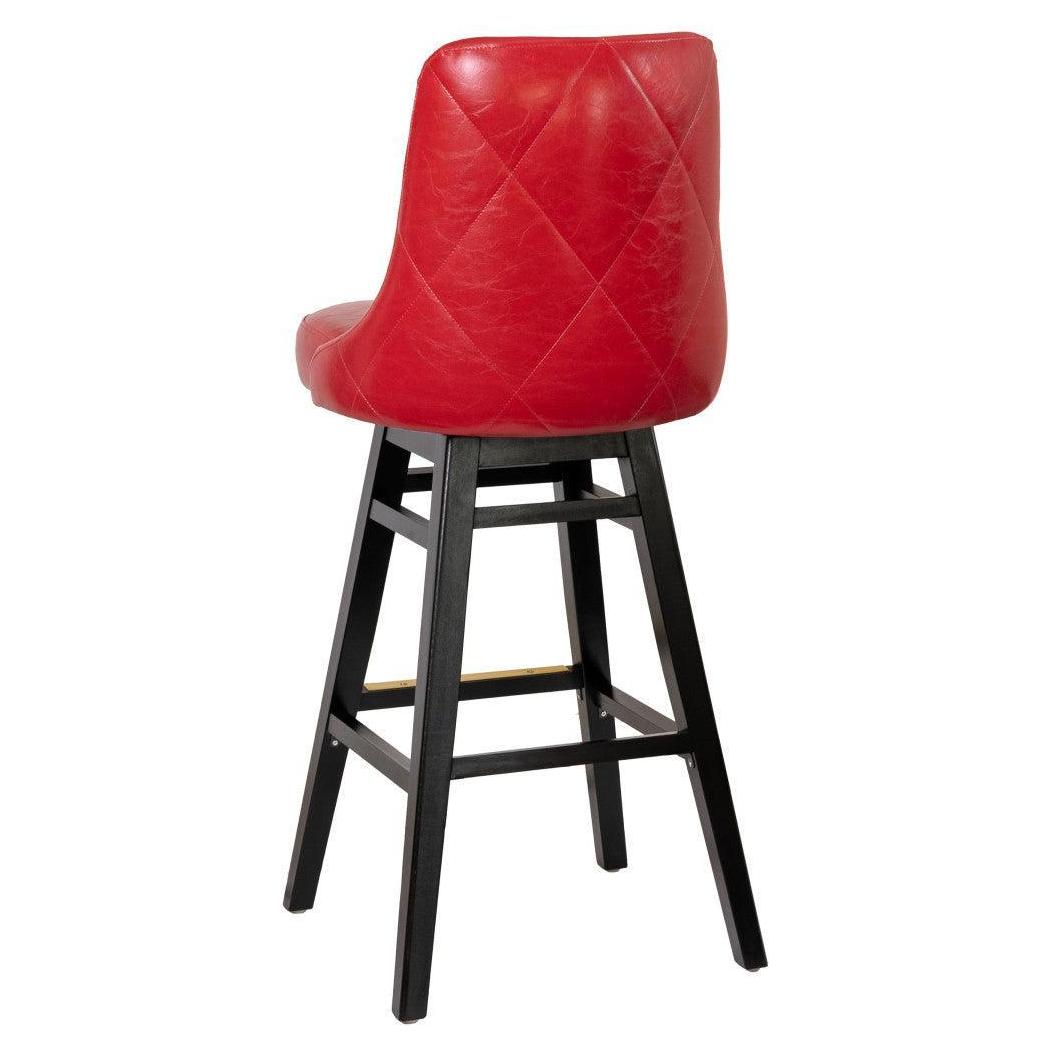 Upholstered Bucket Bar Stool with Craftsman Style Swivel Bar Stool