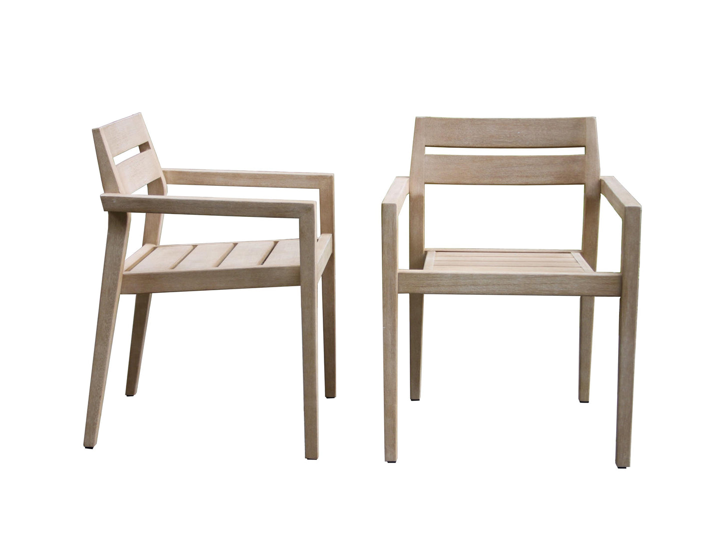 Antique Wash Outdoor Eucalyptus Stacking Dining Chair