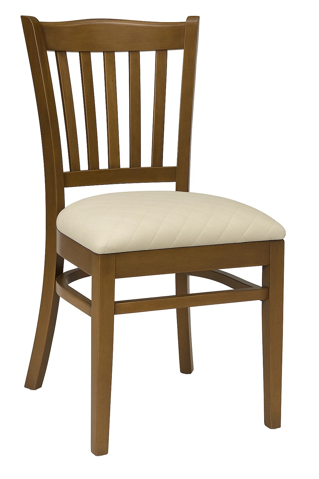 Hawthorne Wood Restaurant Chair with Slat Back and Upholstered Seat