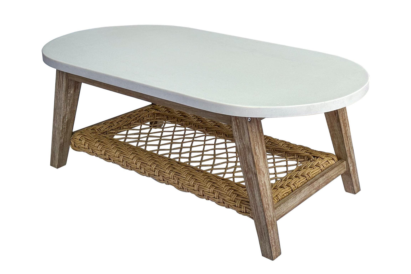 Sahara Outdoor Oval Ivory Composite Coffee Table 51" x 25"