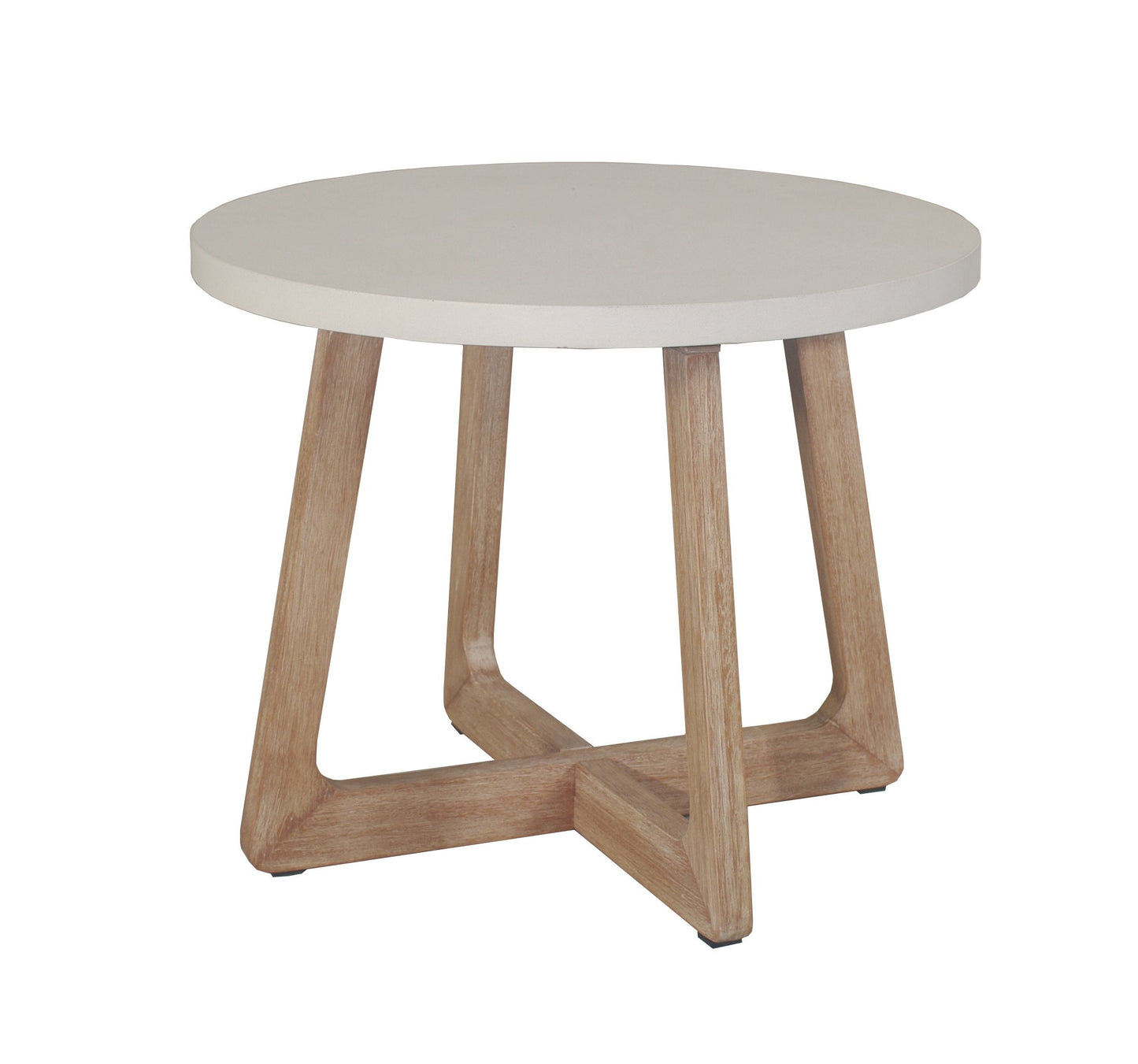 Antique Wash and Ivory Outdoor Composite Accent Table 24" Round