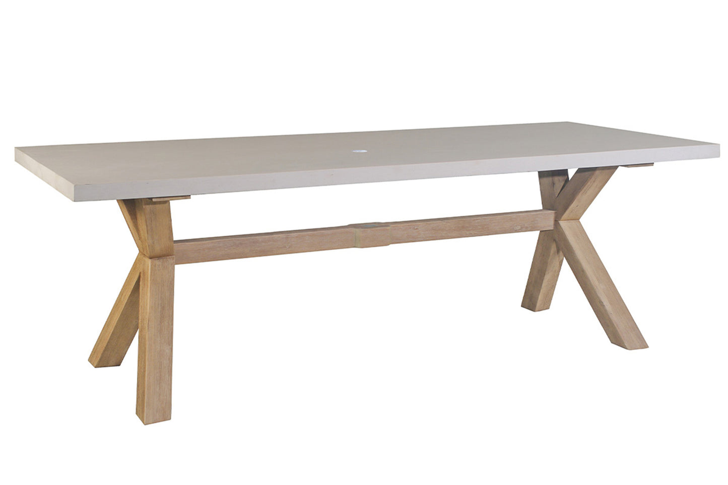 Ivory Composite and Antique Wash Outdoor Eucalyptus Dining Table 74" x 38"