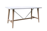 Antique Wash Eucalyptus and Ivory Composite Outdoor Counter Height Table 72" x 36"