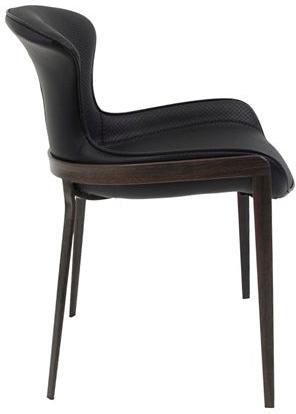 Modern Metal Dining Chair with Textured Backrest
