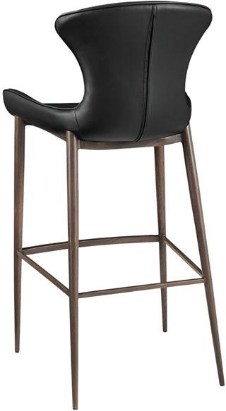 Modern Metal Bar Stool with Textured Backrest