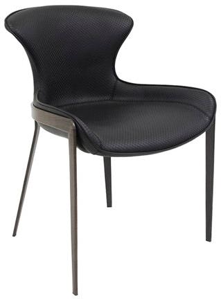 Modern Metal Dining Chair with Textured Backrest