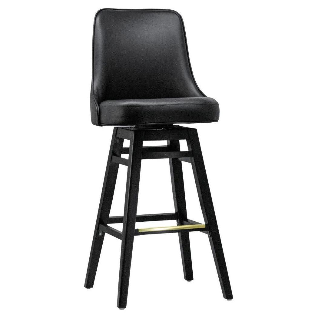 Upholstered Bucket Bar Stool with Craftsman Style Swivel Bar Stool