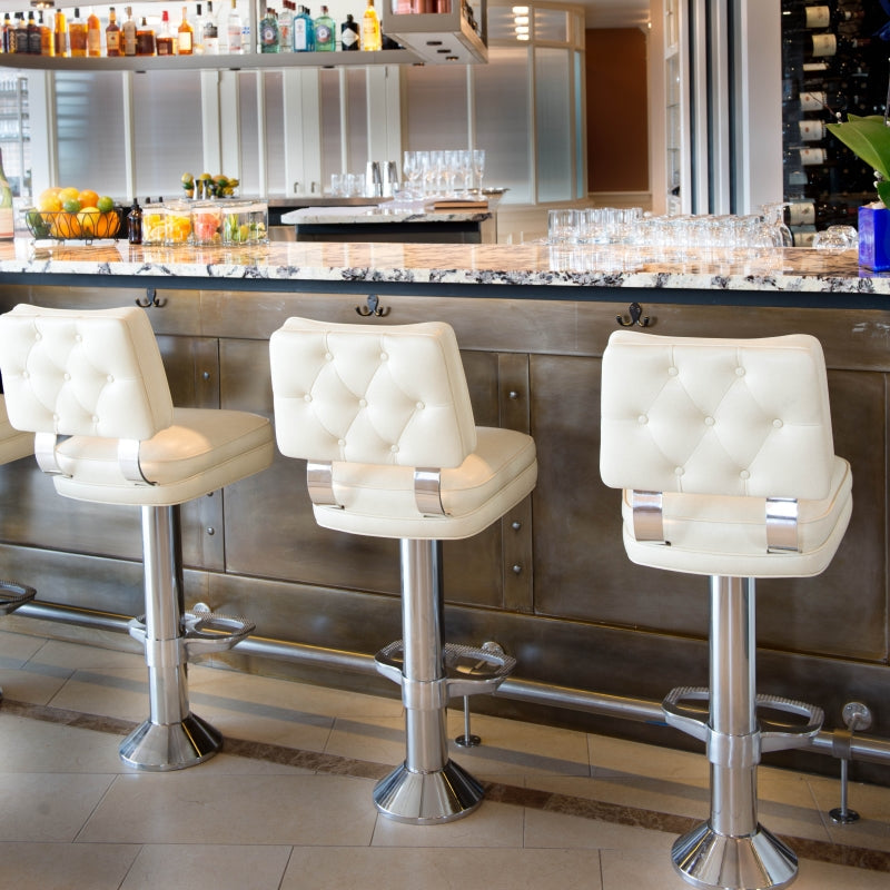 Floor Mounted Tufted Counter Height Swivel Custom Stool