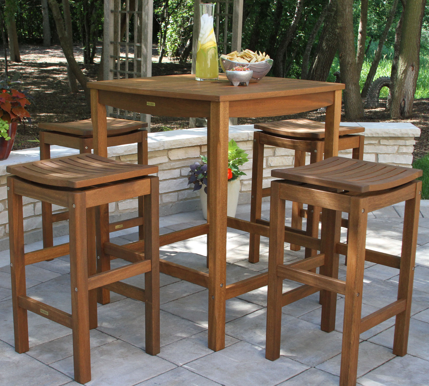 Eucalyptus Outdoor Pub Style Stools