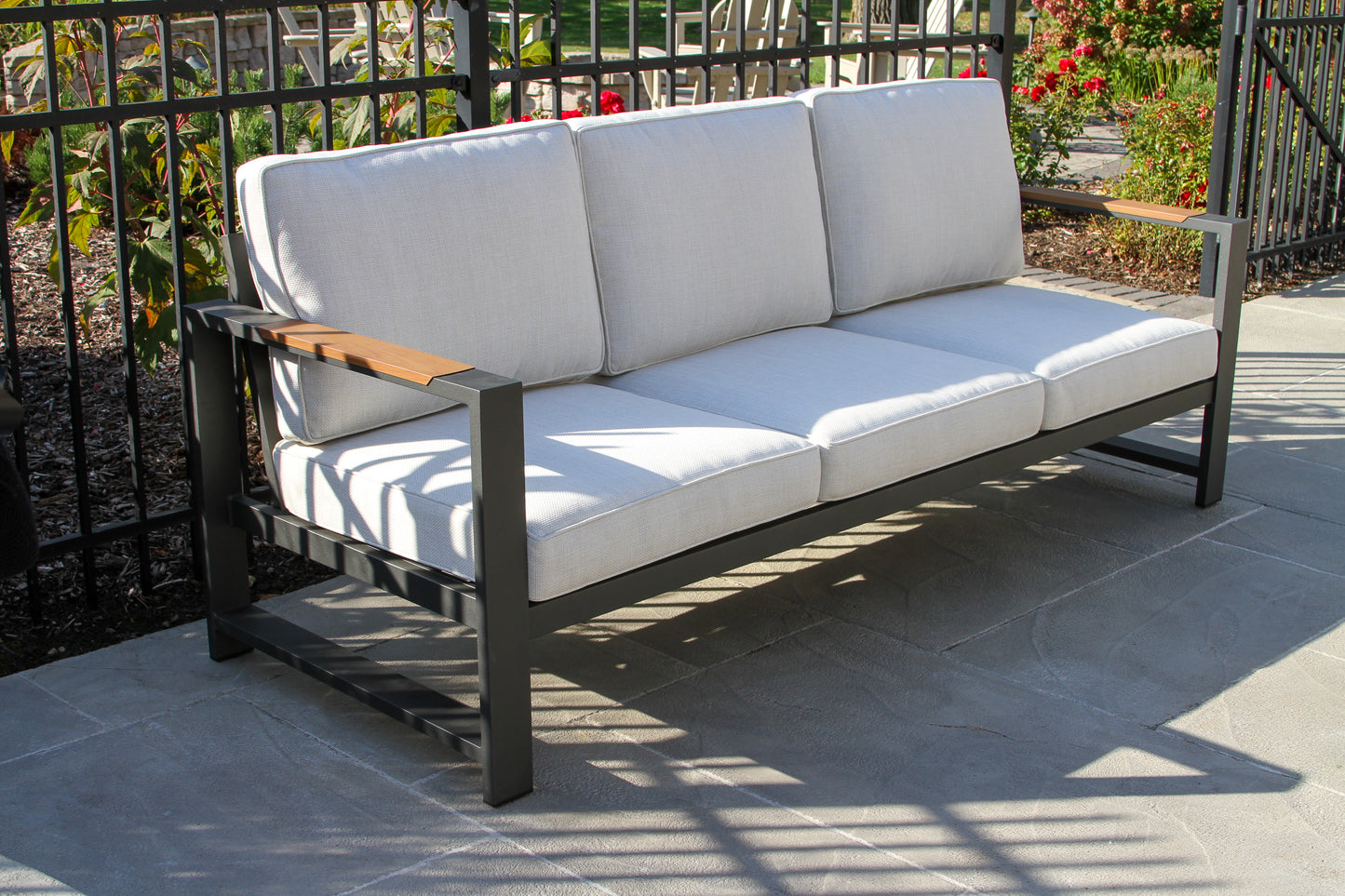 Sienna Black Outdoor Aluminum Sofa