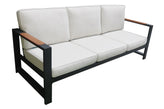 Sienna Black Outdoor Aluminum Sofa