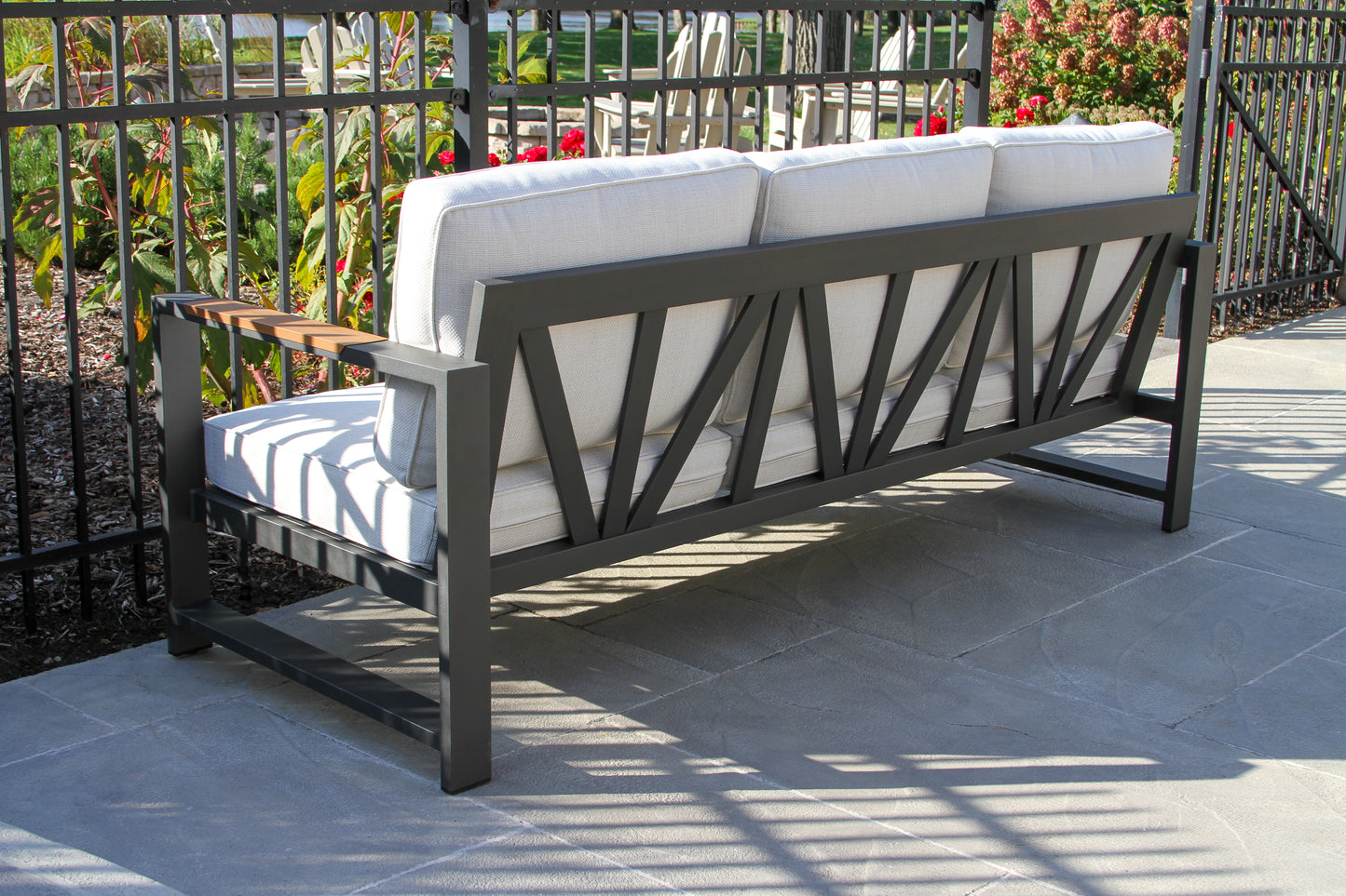 Sienna Black Outdoor Aluminum Sofa