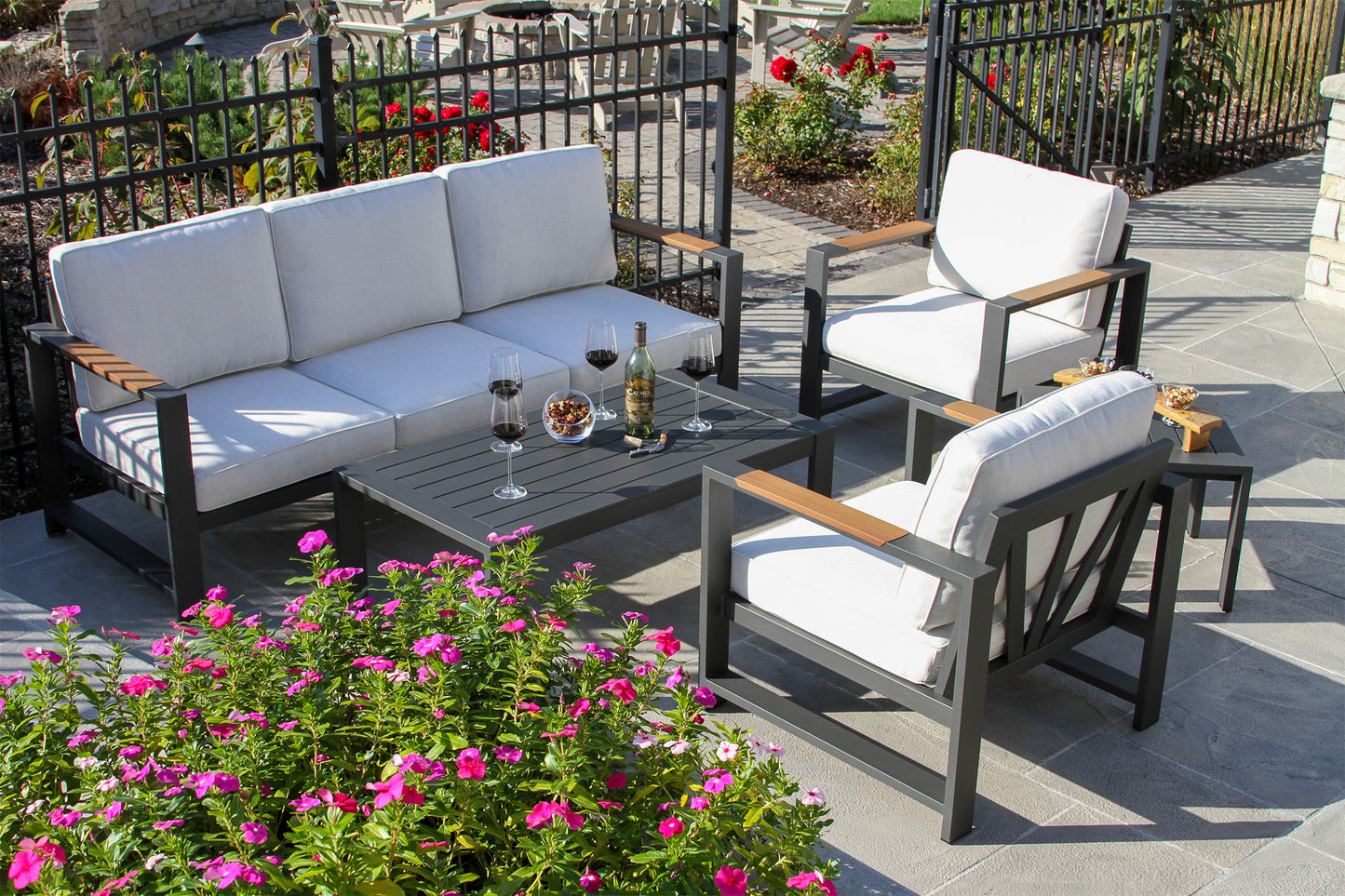 Sienna Black Outdoor Aluminum Sofa