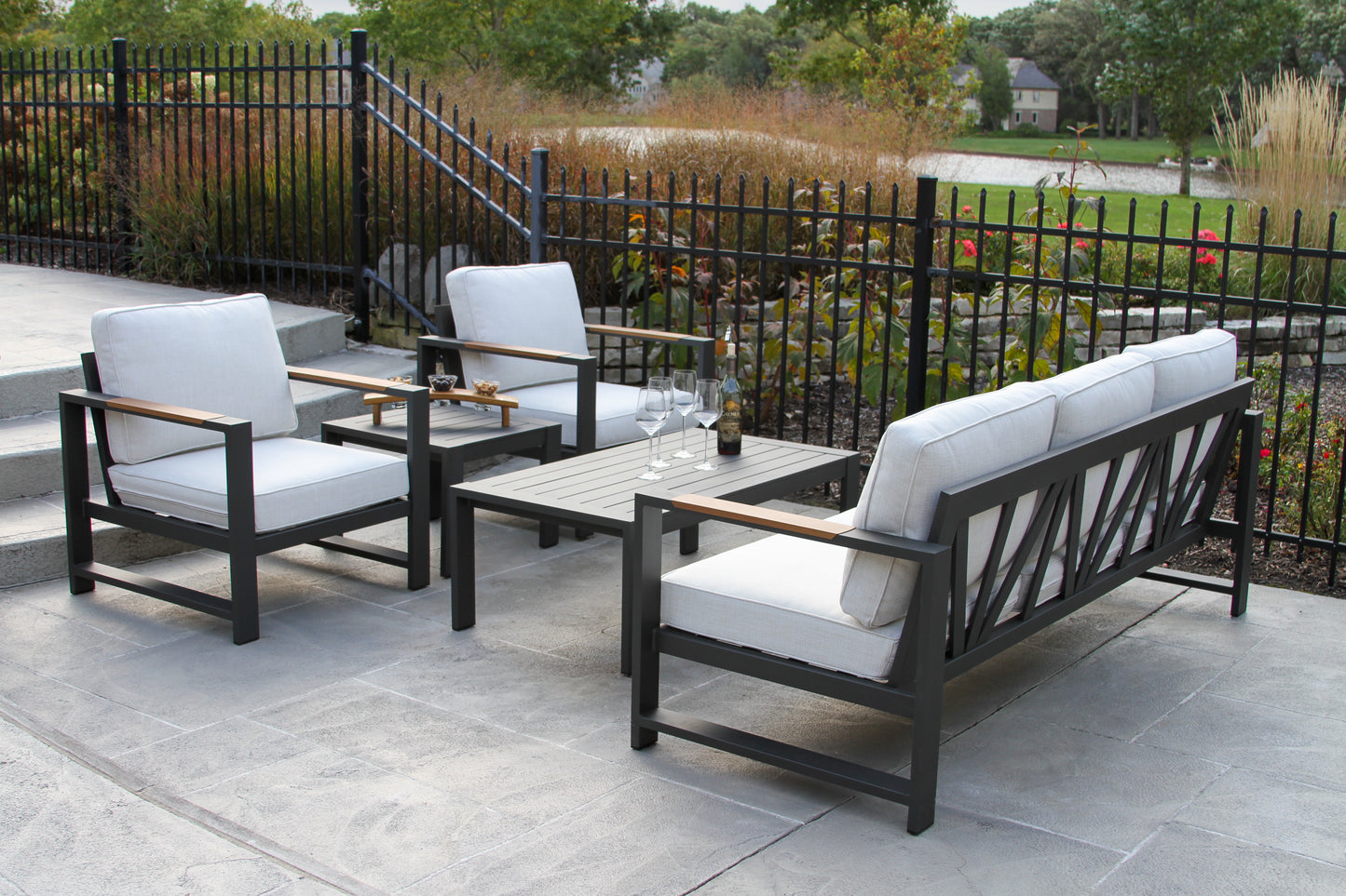 Sienna Black Outdoor Aluminum Sofa