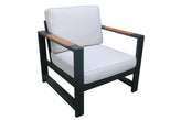 Sienna Black Outdoor Aluminum Arm Chair