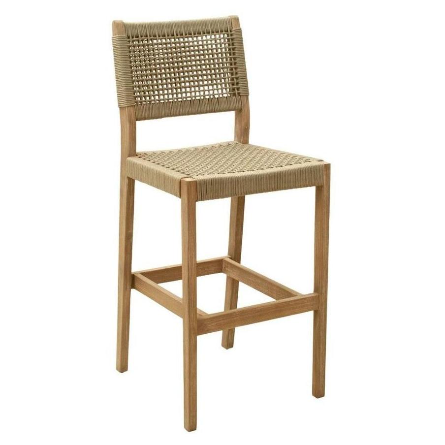 Corde Rattan Weave Wood Bar Stool