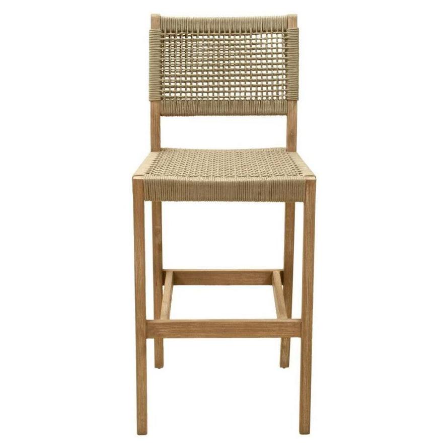 Corde Rattan Weave Wood Bar Stool
