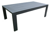 Sienna Black Outdoor Aluminum Coffee Table 47" x 25"