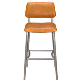 Luca Metal Bar Stool with Padded Back in Clear Coat Finish19ba4a00b272ed0eeb