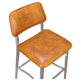 Luca Metal Bar Stool with Padded Back in Clear Coat Finish19ba4a00b273f994c0