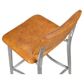 Luca Metal Bar Stool with Padded Back in Clear Coat Finish19ba4a00b2723154c0