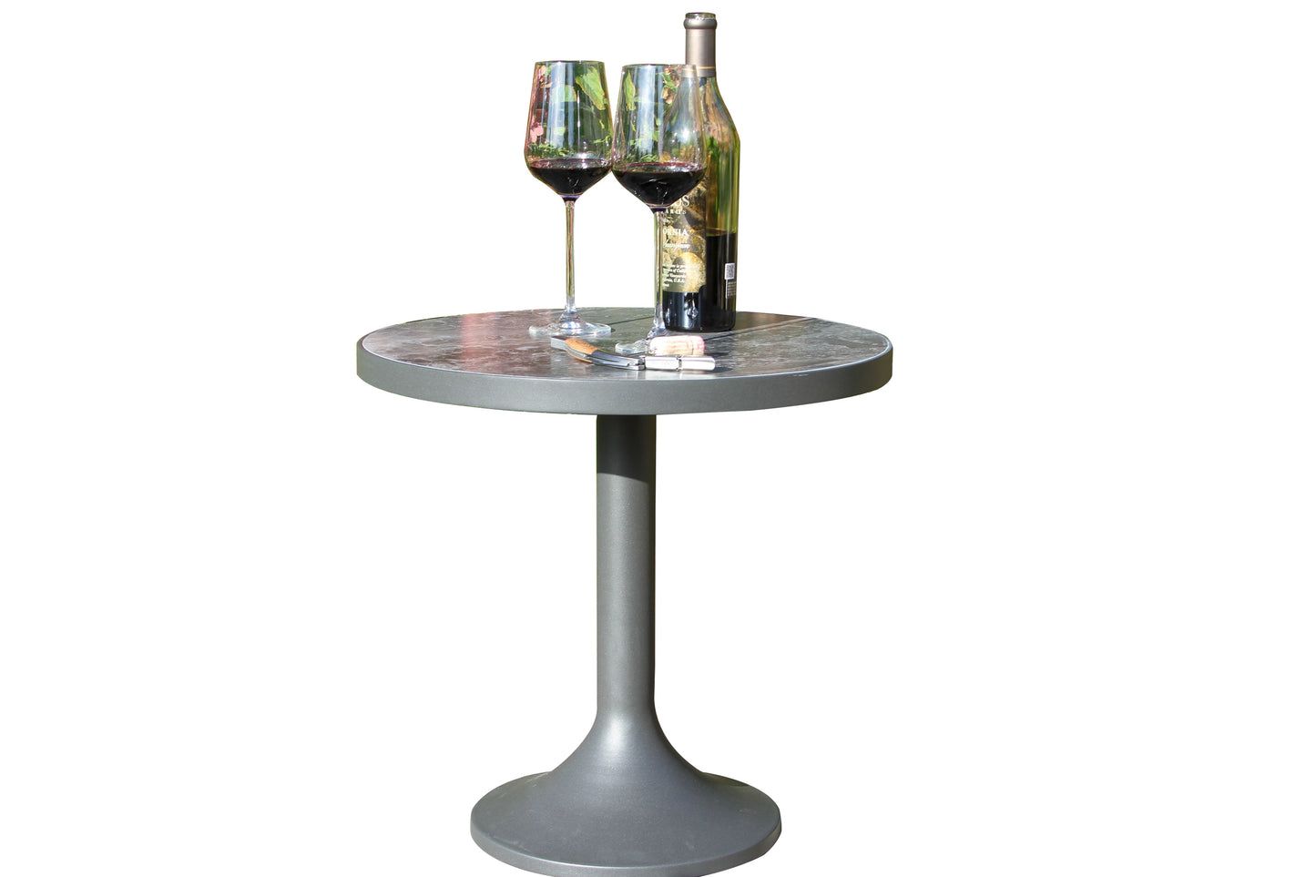 Portofino Orobico Outdoor Sintered Stone and Aluminum Coffee Table 20" Round