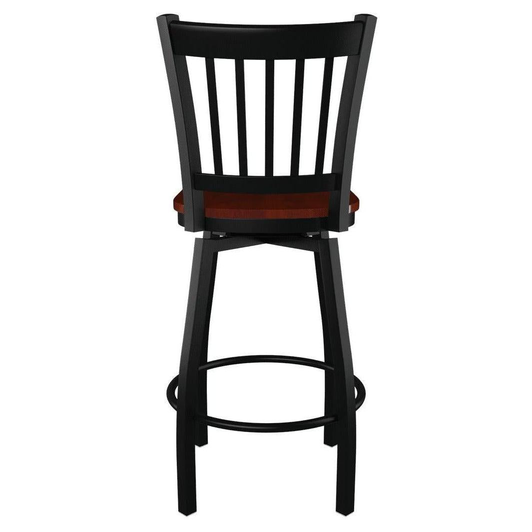 Premium Vertical Slat Swivel Bar Stool