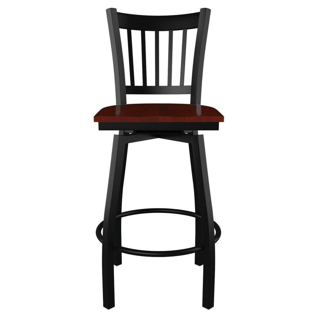 Premium Vertical Slat Swivel Bar Stool