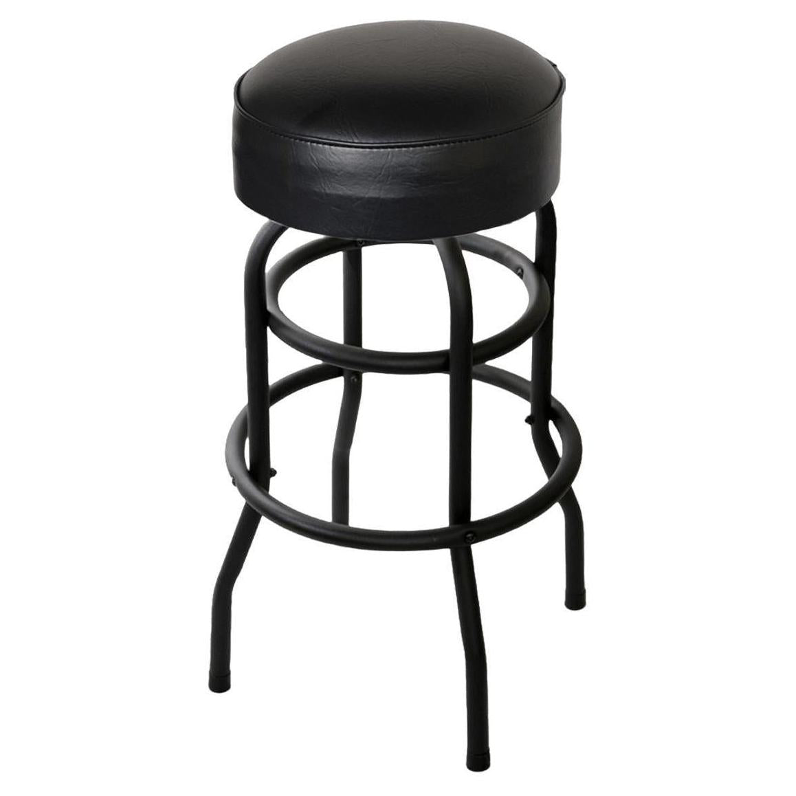 Black Double Ring Swivel Bar Stool with Black Padded Vinyl Seat19c441a7a96593091c