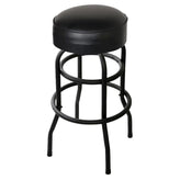 Black Double Ring Swivel Bar Stool with Black Padded Vinyl Seat19c441a7a96593091c