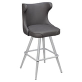 Darlo Premium Bucket Swivel Bar Stool with Square Frame19b8fe10eaa45b66bf